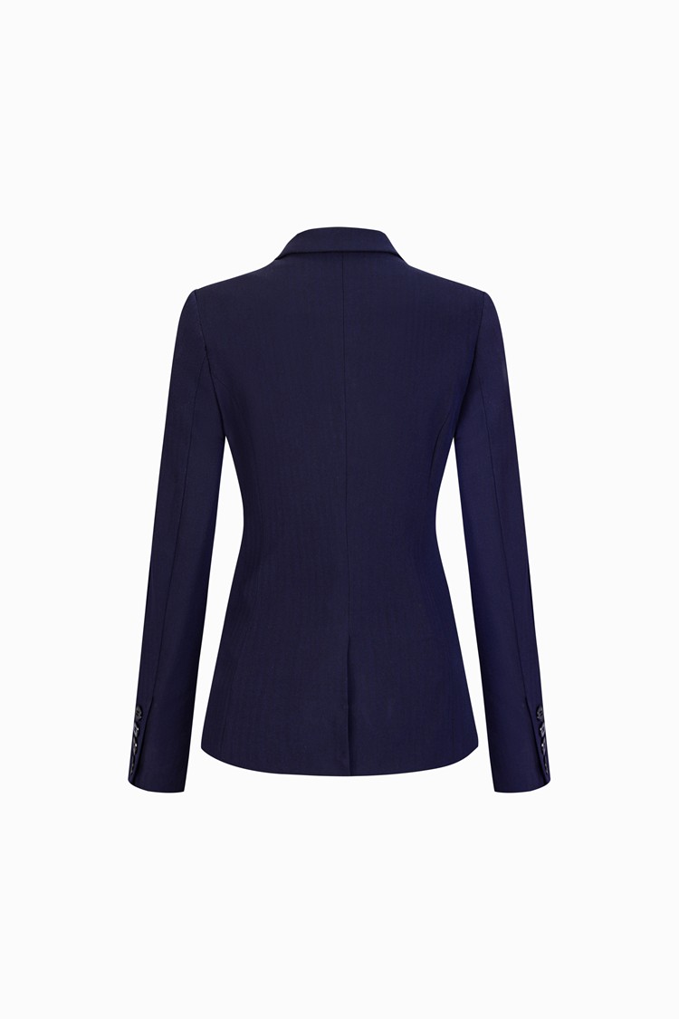 女士藏青色西装定制背面