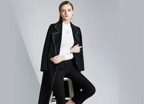 黑色双面羊绒大衣