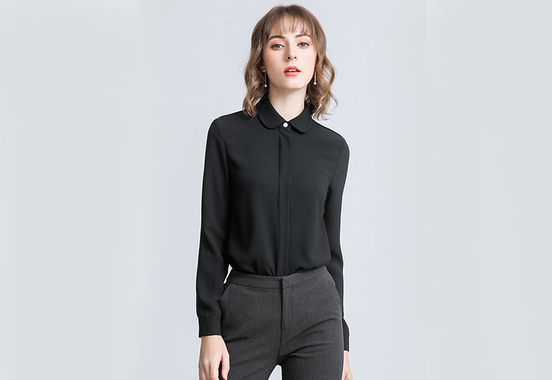 黑色女长袖衬衫